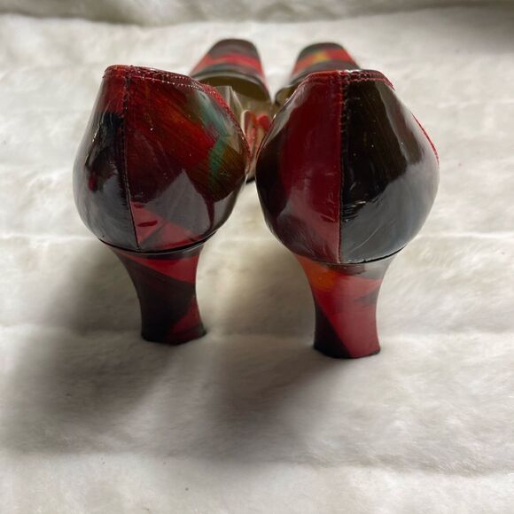 J Renée clear PVC and patent marble multi color slip on pumps size 12M - Picture 6 of 11